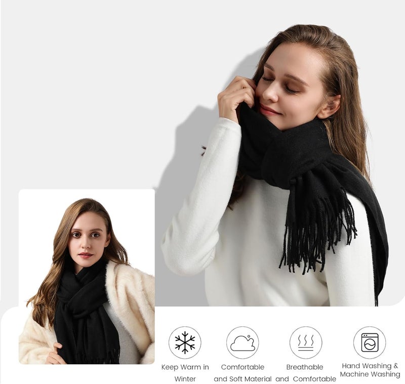 Ymomode Store Scarfs for Women Pashmina Shawls and Wraps for Evening Dress Bridesmaid Wedding Bridal Winter Warm Long Large Scarves - Image 4